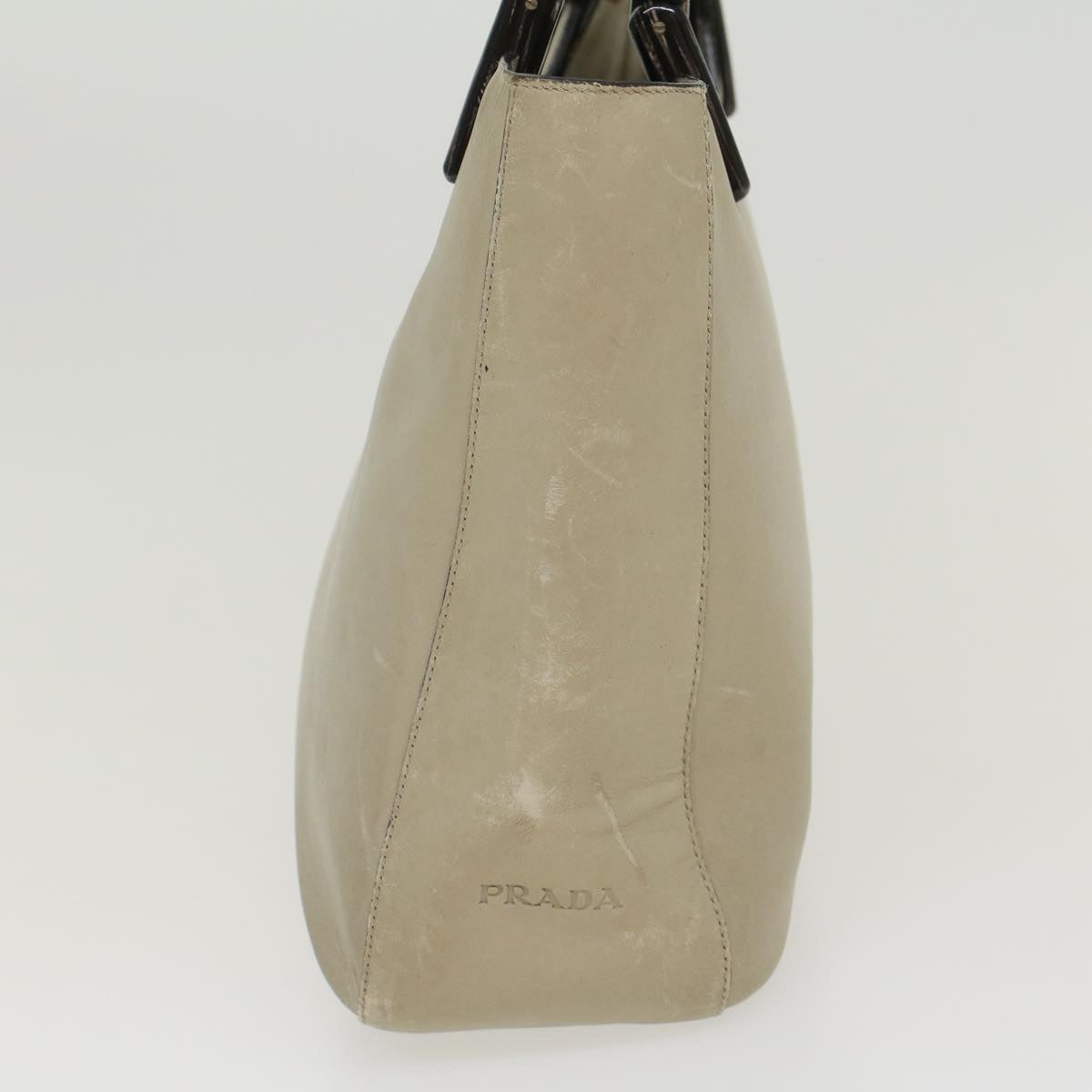 Prada Shoulder Bag Leather Gray