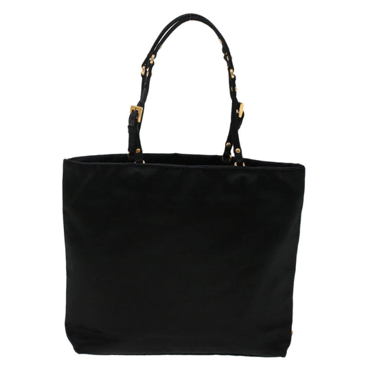 Prada Hand Bag Auth Satin Black Travel Bag