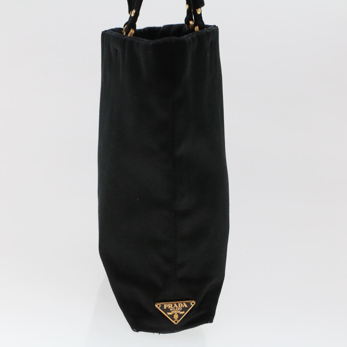 Prada Hand Bag Auth Satin Black Travel Bag