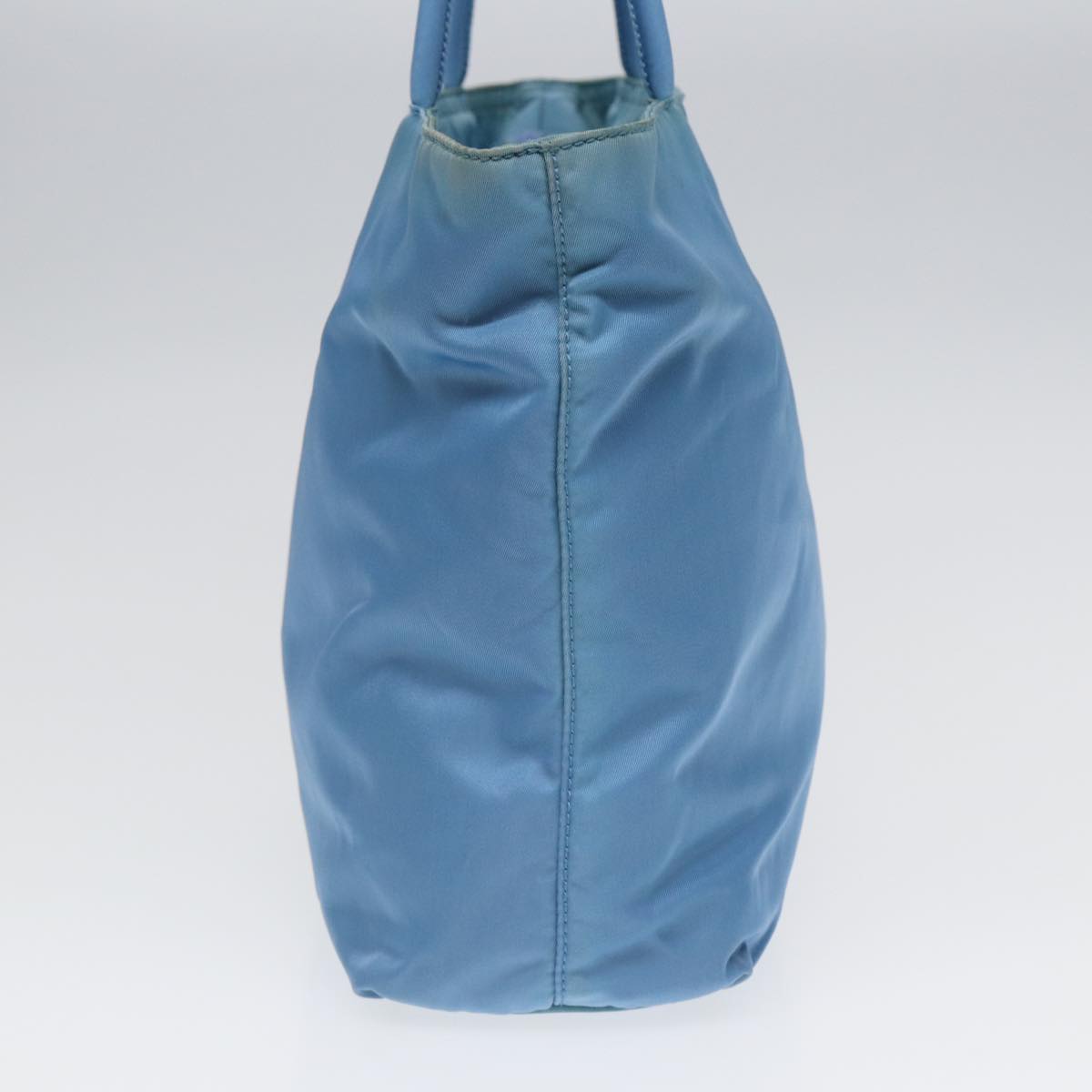 Prada Hand Bag Auth Nylon Blue Silver Travel Bag
