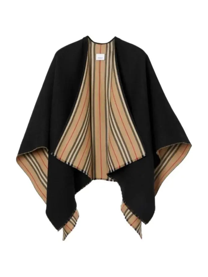 Burberry Icon Stripe Wool Cape Handbag Travel Bag