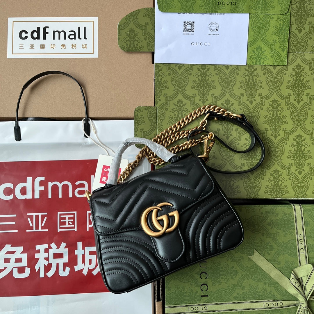 gg Marmont , ’s 8.3in Black Mini Top Handle Mini Bag Beaunoirrbeaunoirr Dtdit