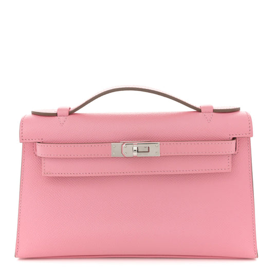 Hermes Epsom Kelly Pochette Clutch Rose Confetti Clutch Bag