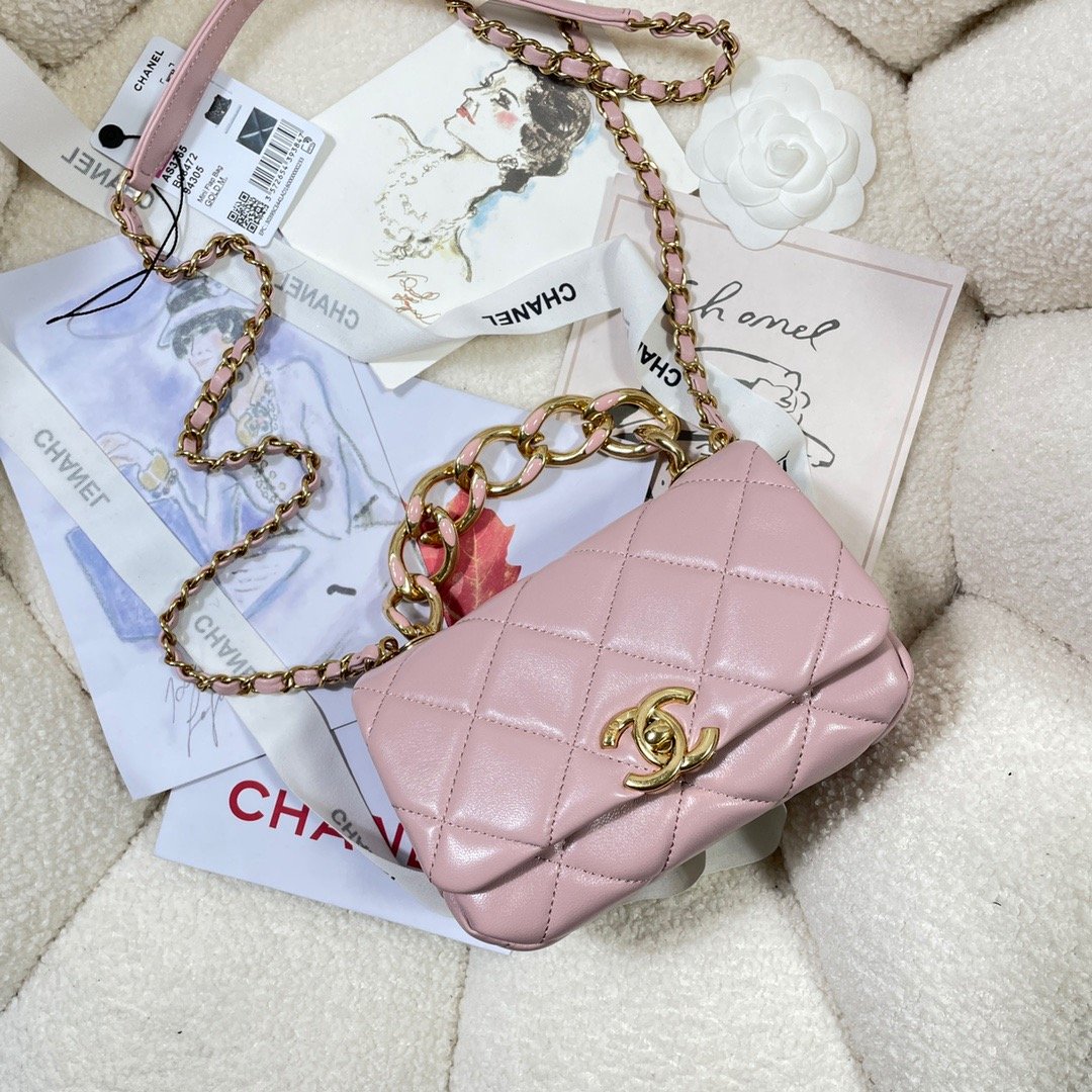 CHLMini Hardware PiNike , ’s Gold Flap Shoulder Bag