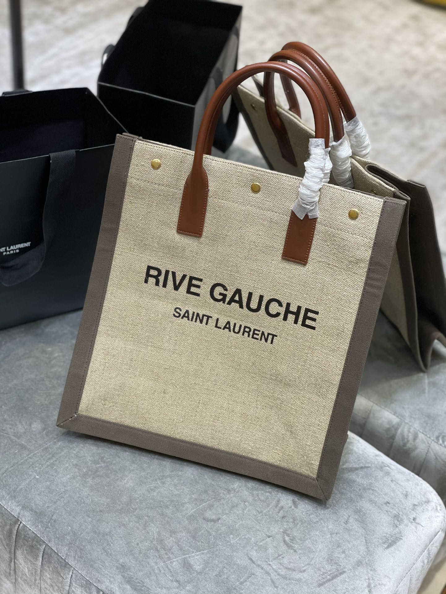 YSL Saint Laurent Rive Gauche North South Printed Tote Bag 4