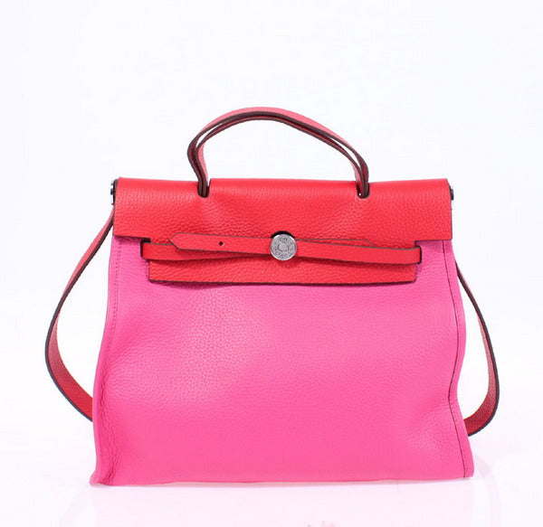 Hermes Luxury Herbag Ladies Way Pink Travel Bag
