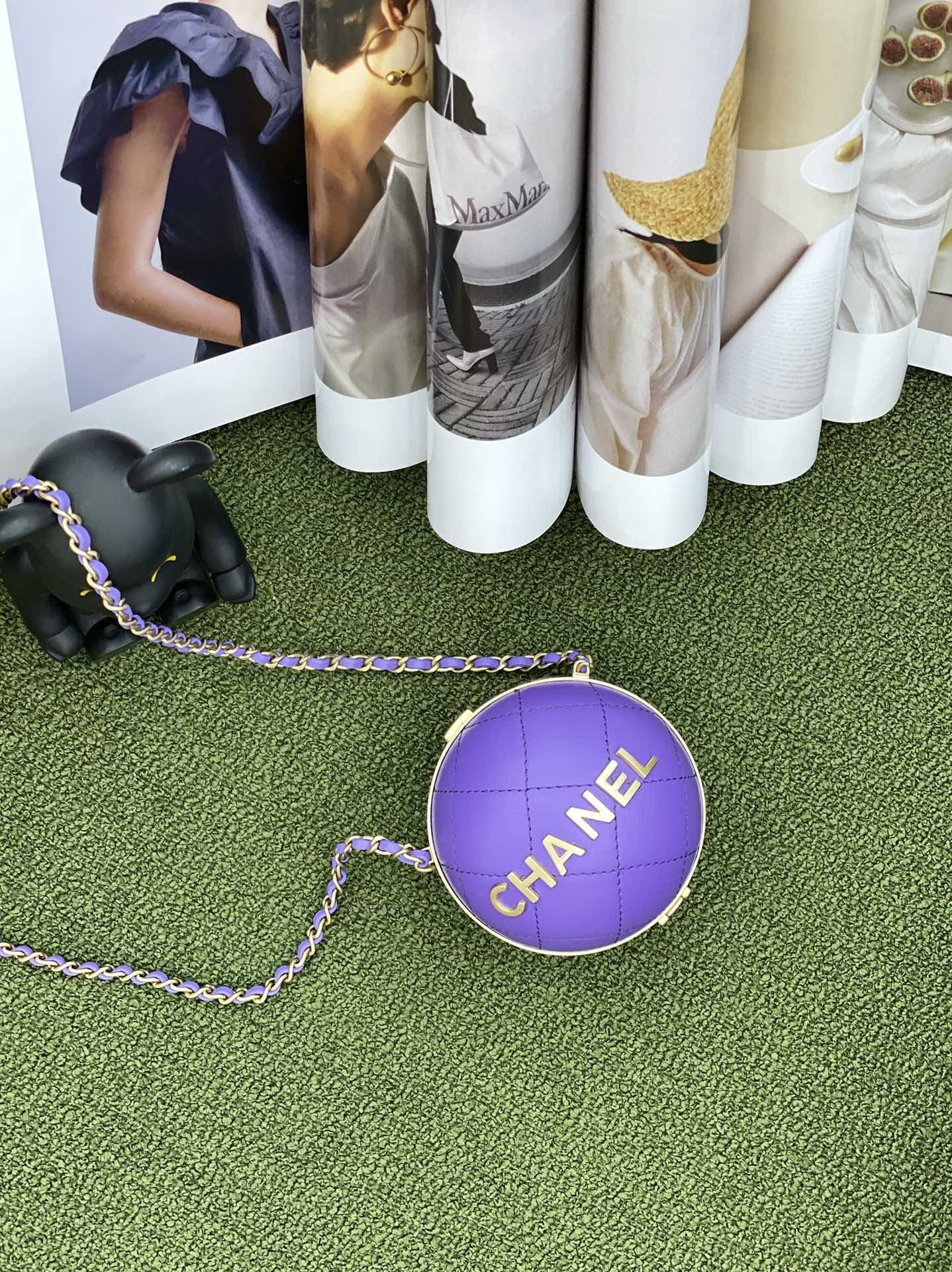 CHL Ball Purple 23.5cm 9.25in Gold Chain Travel Bag