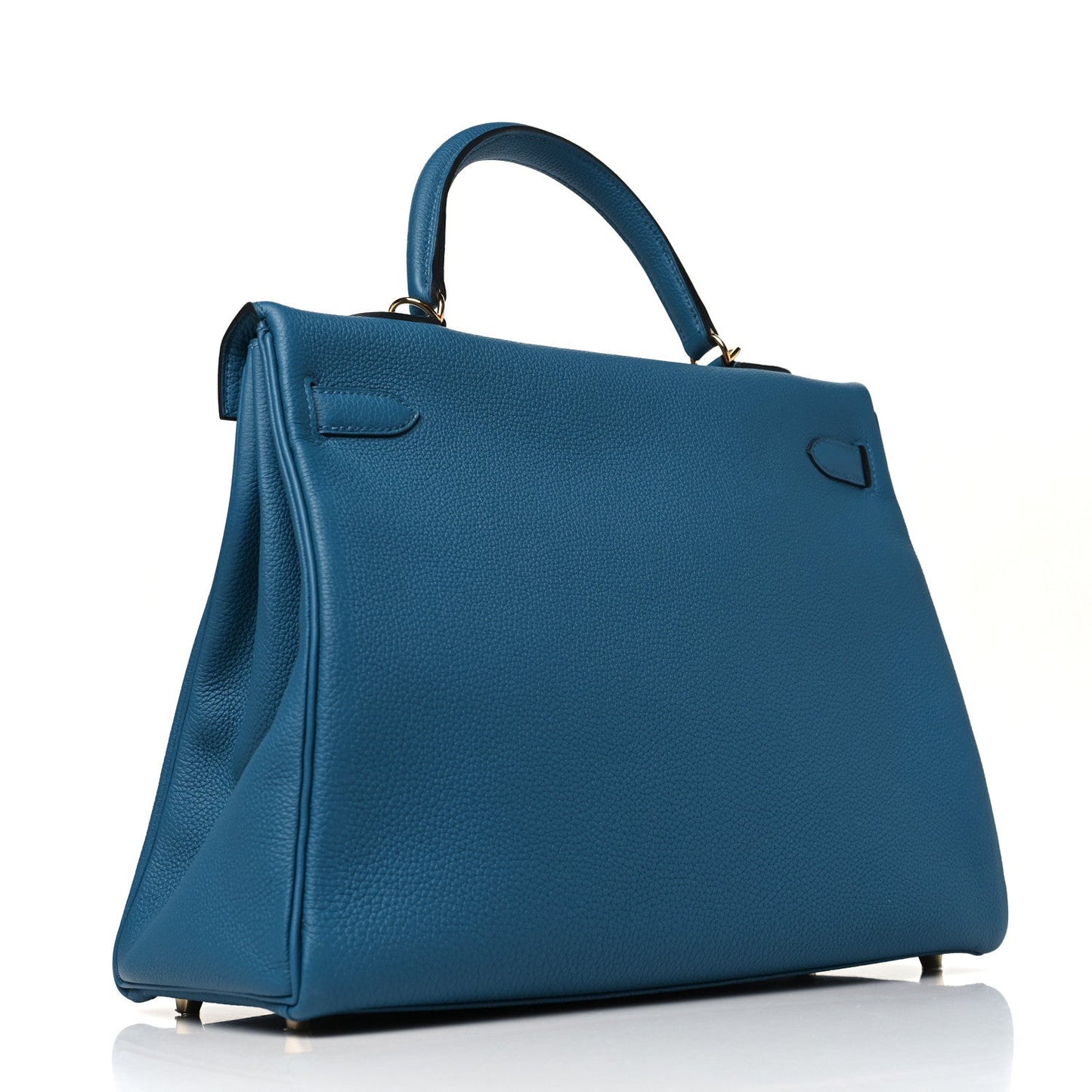 Hermes Togo Kelly Retourne Bleu Izmir Handbag Travel Bag