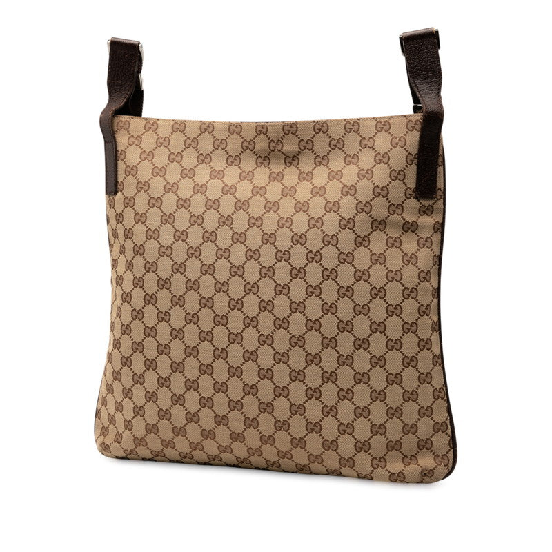 Gucci Shoulder Bag Leather Canvas Leather 6