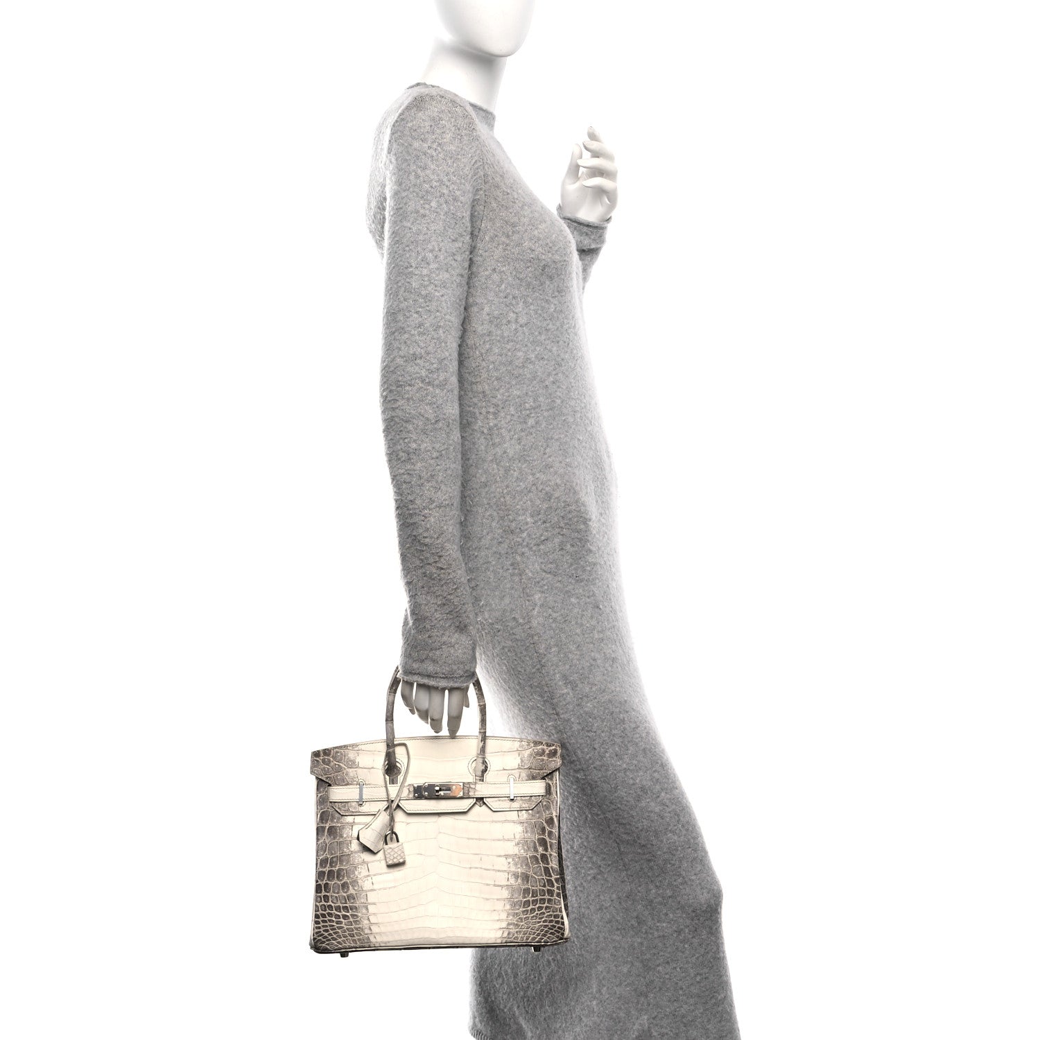 Hermes Matte Niloticus Crocodile Himalaya Birkin Blanc Handbag Travel Bag 30 Blanc 1743165
