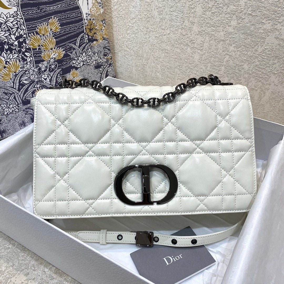 Caro Cd White Large Crossbody Bag