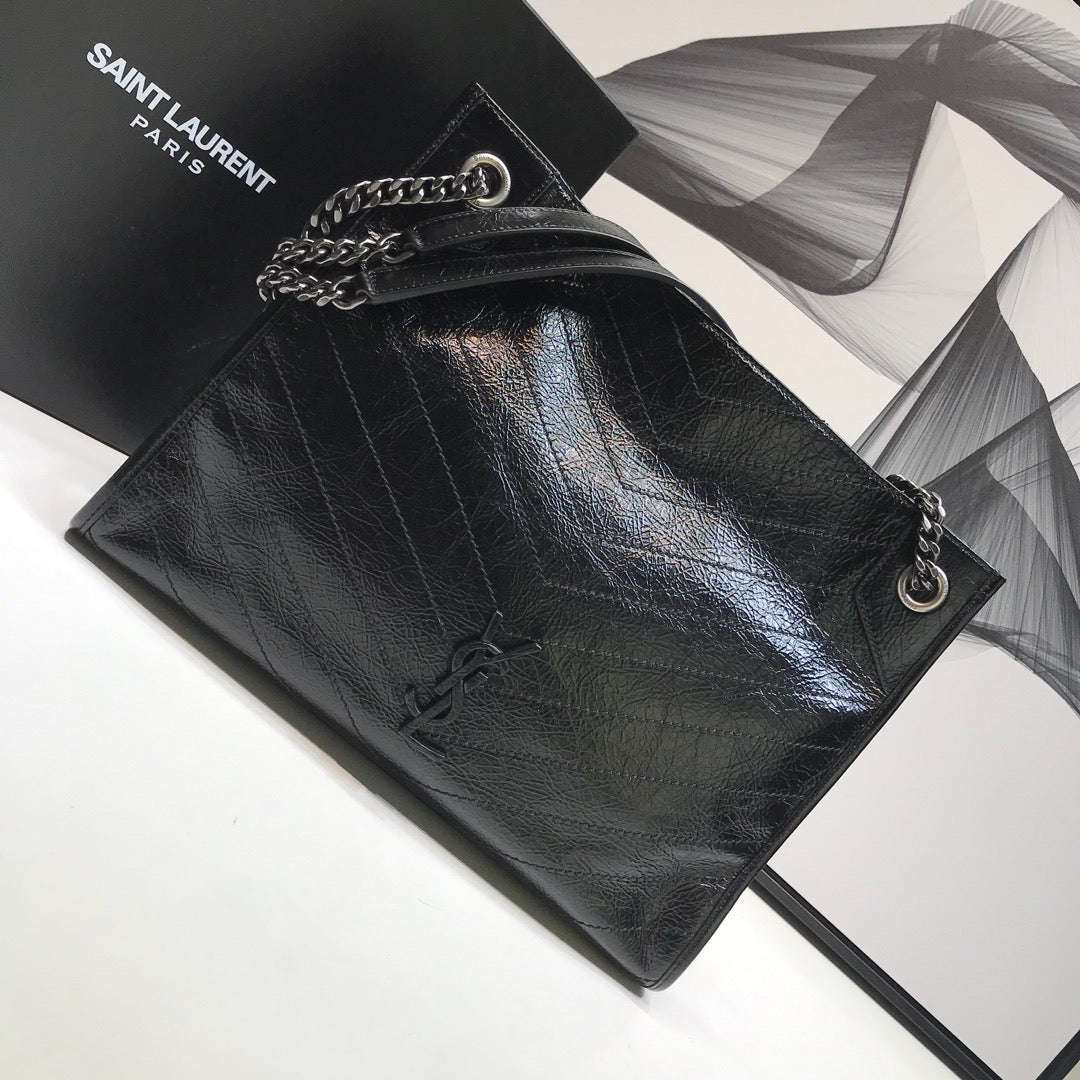 YSL Niki Shopping Black Medium Tote Bag