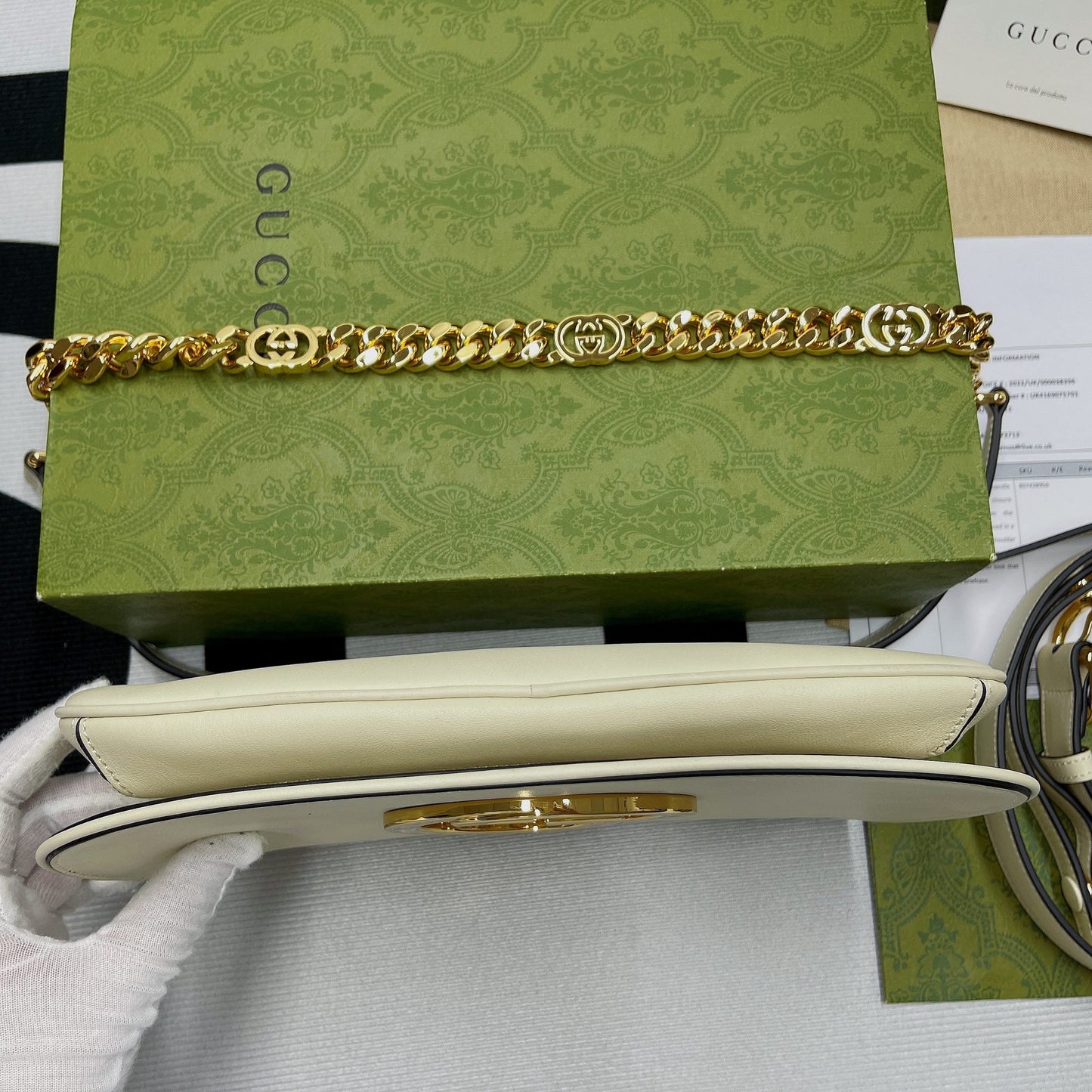 gg Blondie , ’s 11in White Shoulder Bag
