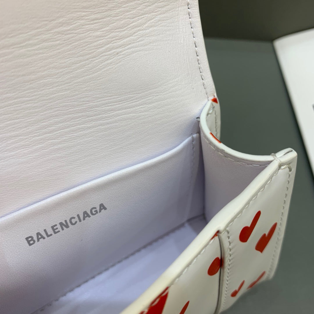 Top Quality Hourglass Handbag With Chain In White Red Travel Bag