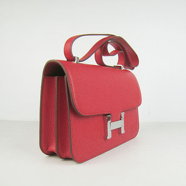 Hermes Luxury Calf Message Bag H Leather Red Travel Bag