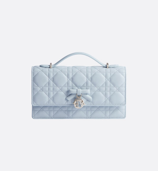 Dior Be Flap Shoulder Bag Light Leather Blue