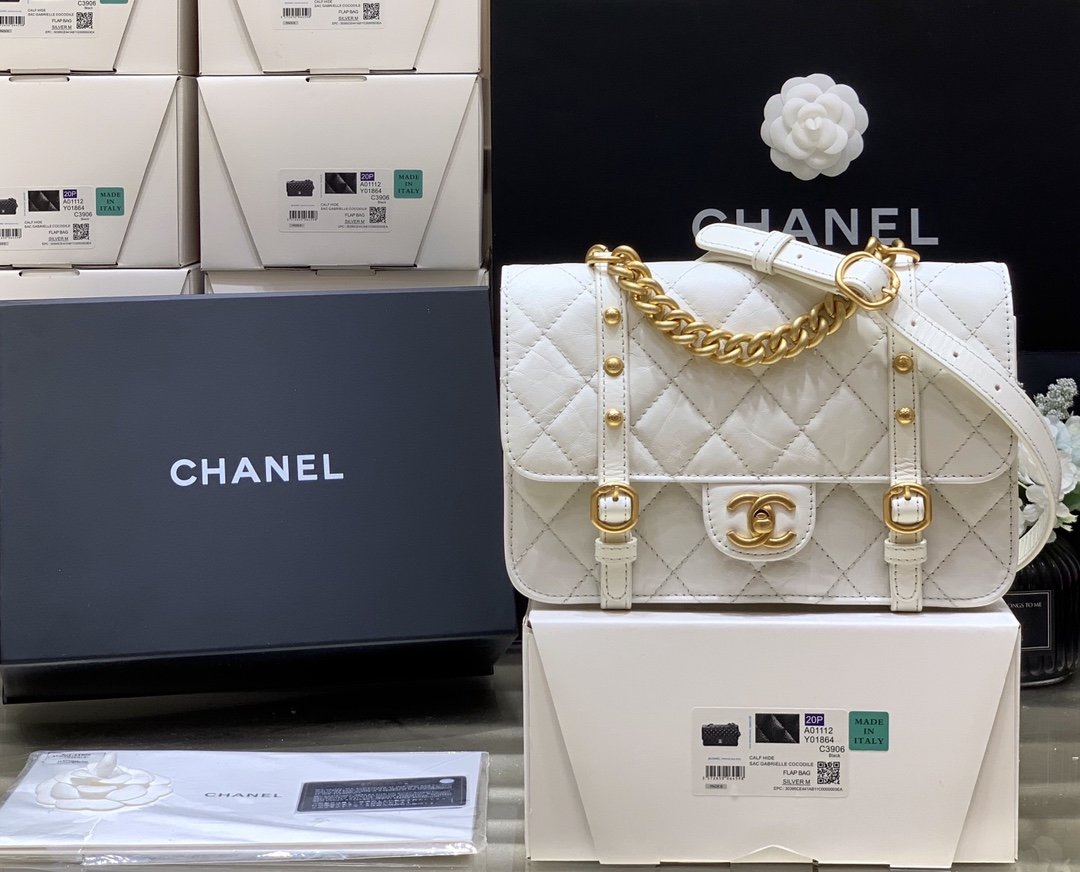CHL Co 9.8in 25cm White Gold Chain Shoulder Bag