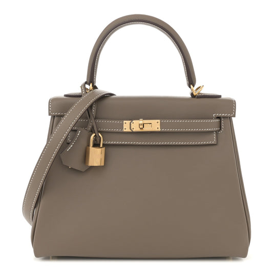 Hermes Swift Kelly Retourne Etoupe Handbag Travel Bag