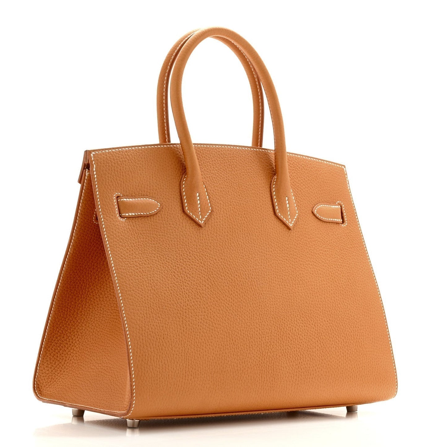Hermes Vache Naturelle Grainee Birkin Sellier Natural Sable Handbag Travel Bag