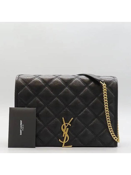 YSL Saint Laurent Saint Laurent Trending Black Gold Chain Mini Leather Quilted Shoulder Bag