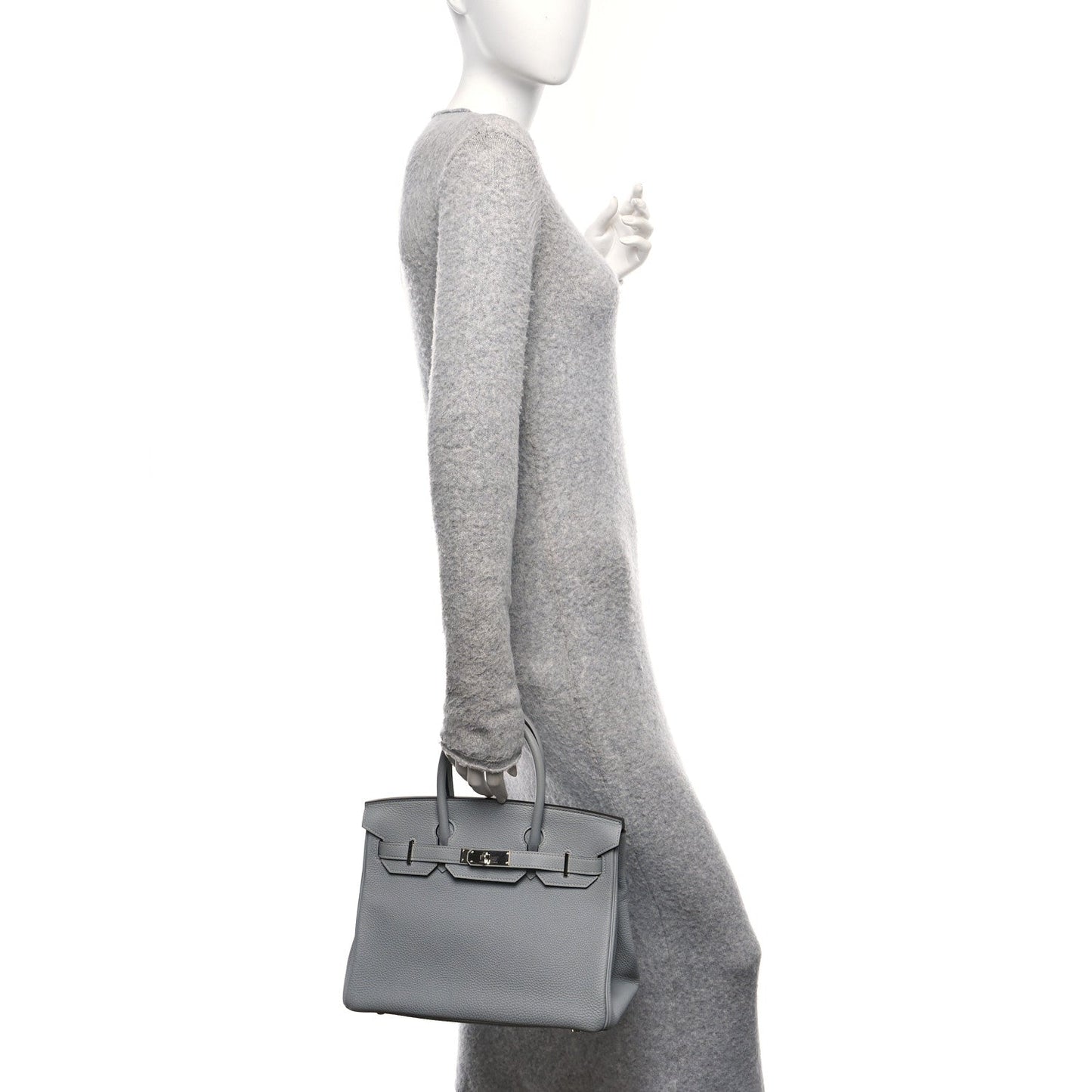 Hermes Togo Birkin Bleu Glacier Handbag Travel Bag