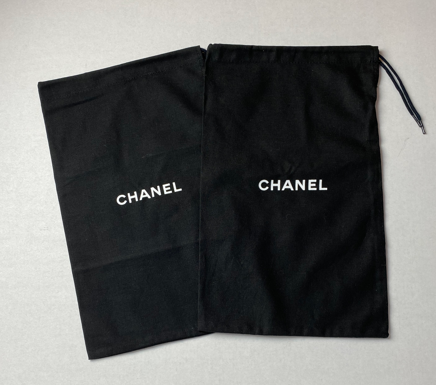 Chanel 100% Set of Two Black Shoe/ Small / Wallet Dust 13"x 7.75"