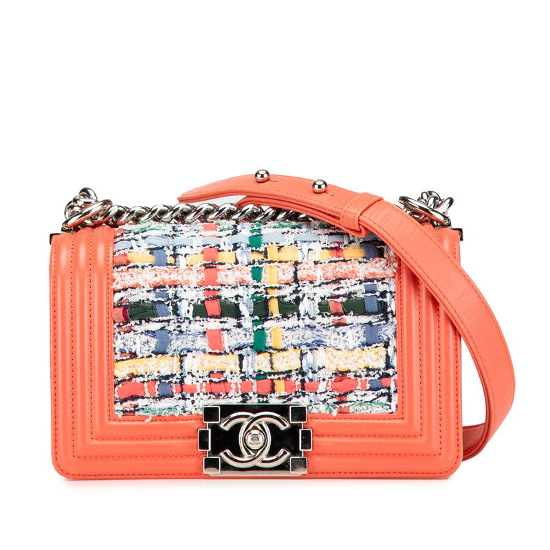 Boy Tweed Leather Shoulder Bag Chain