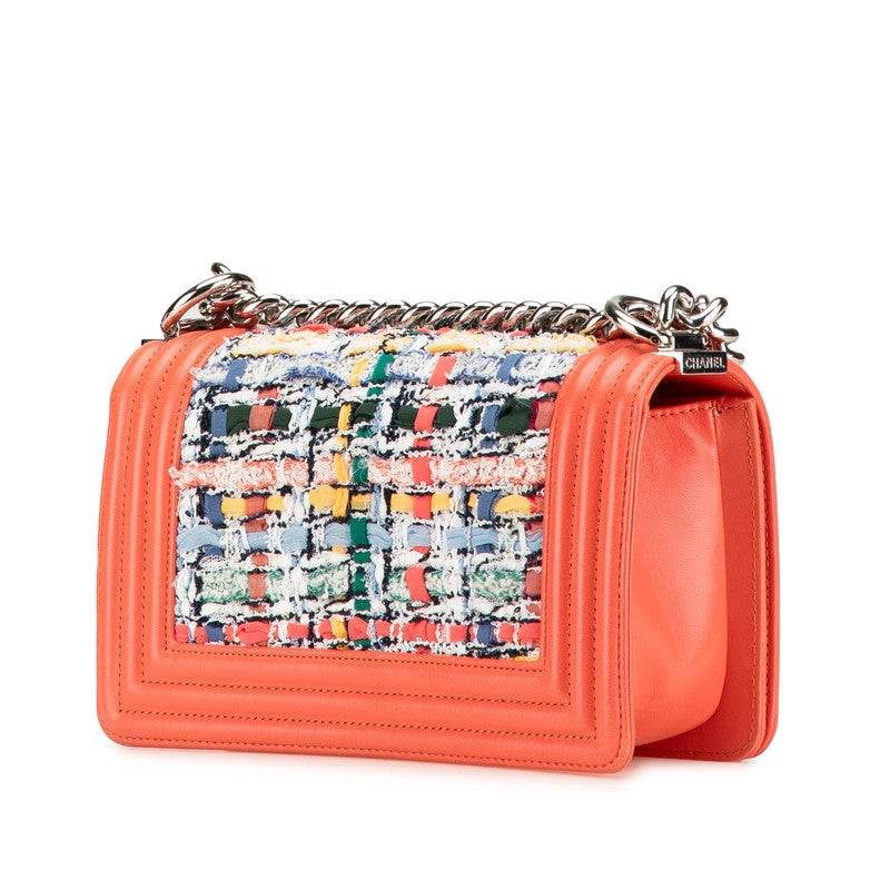 Boy Tweed Leather Shoulder Bag Chain