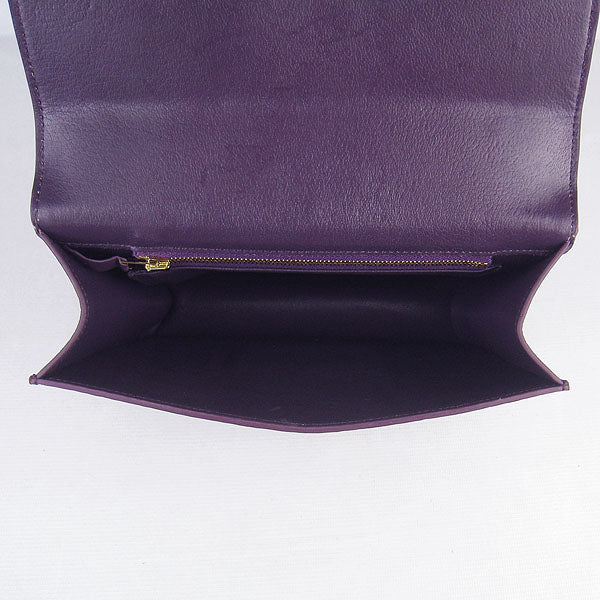 Hermes Luxury Constance Cowskin Bag H Purple Golden Leather Travel Bag