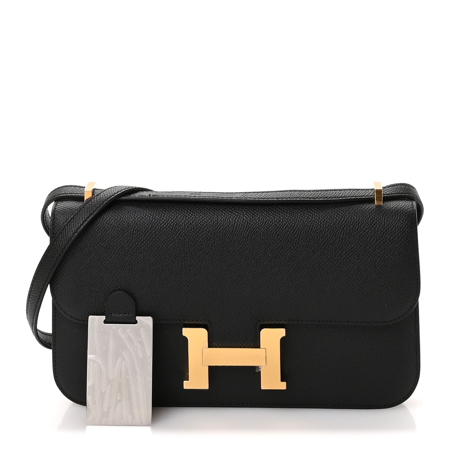 Hermes Epsom Constance Elan Handbag Black Travel Bag