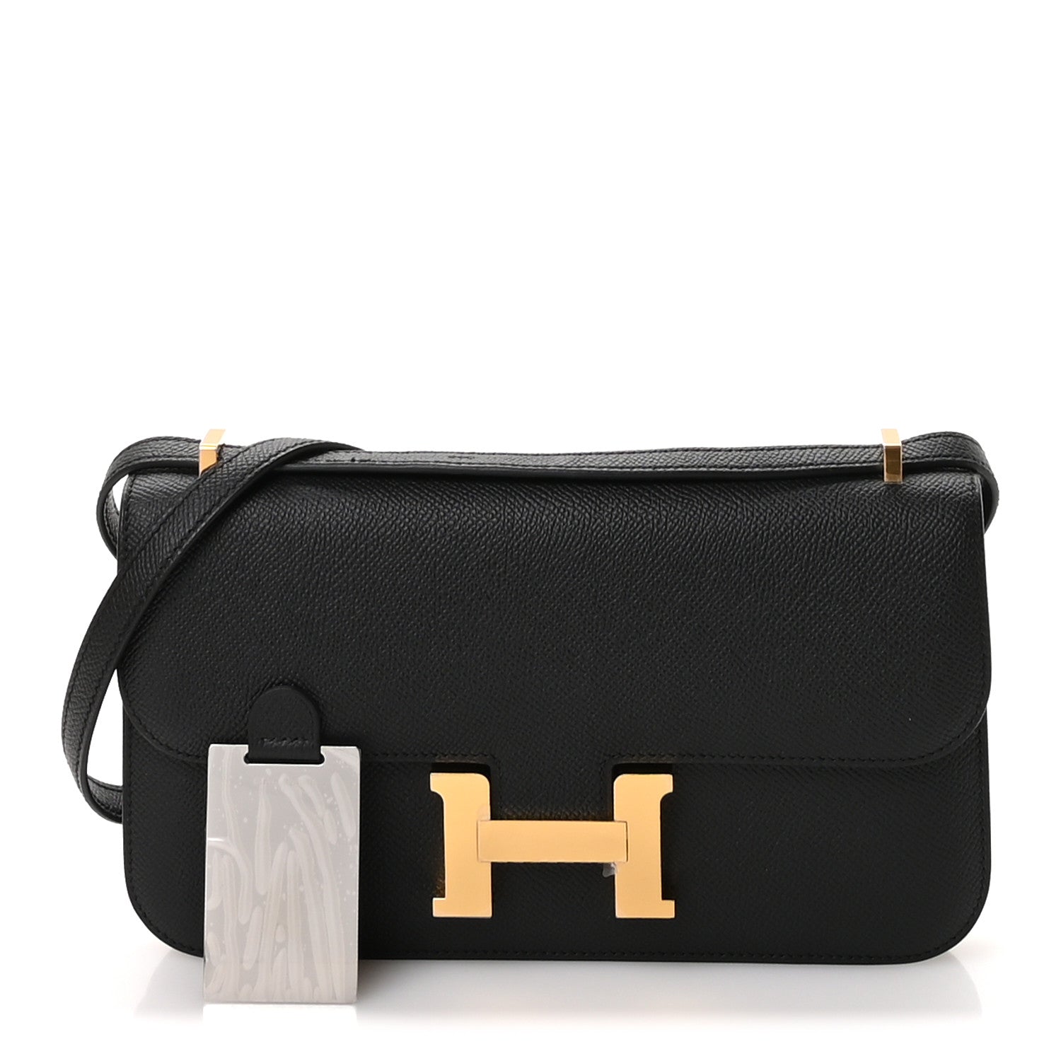Hermes Epsom Constance Elan Handbag Black Travel Bag