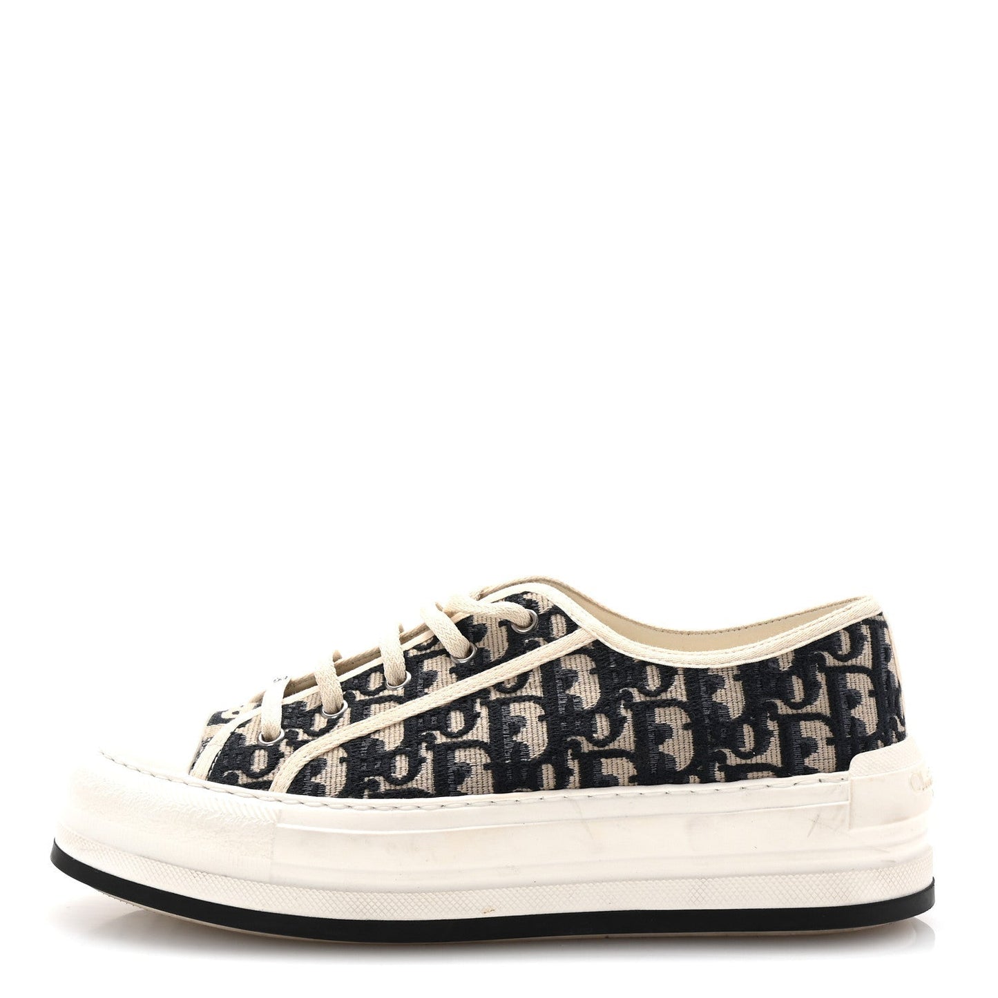 Dior Shoe Christian Oblique Walk'N' Low Top Sneakers 41 Canvas Blue Shoes