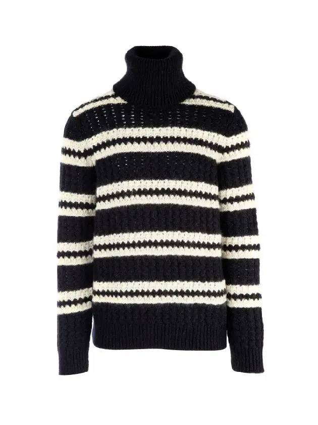 YSL Saint Laurent Saint Laurent Trending Striped Wool Turtleneck Travel Black Travel Bag