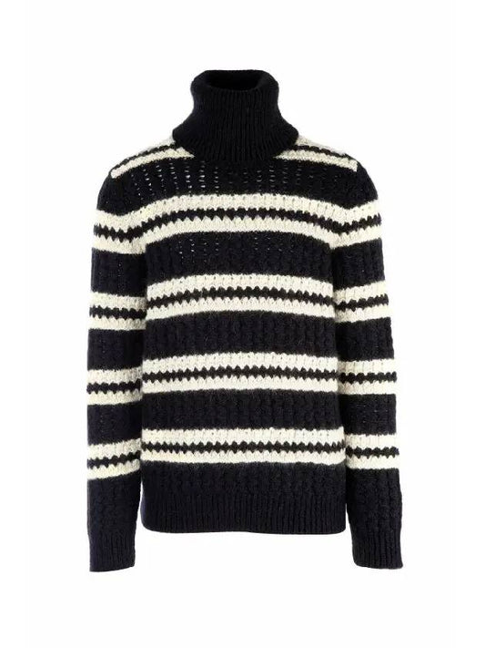 YSL Saint Laurent Saint Laurent Trending Striped Wool Turtleneck Travel Black Travel Bag