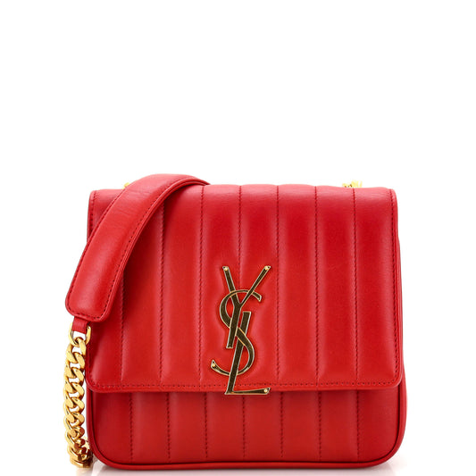 YSL Saint Laurent Saint Laurent Trending Vicky Crossbody Bag Vertical Leather Quilted Leather Medium