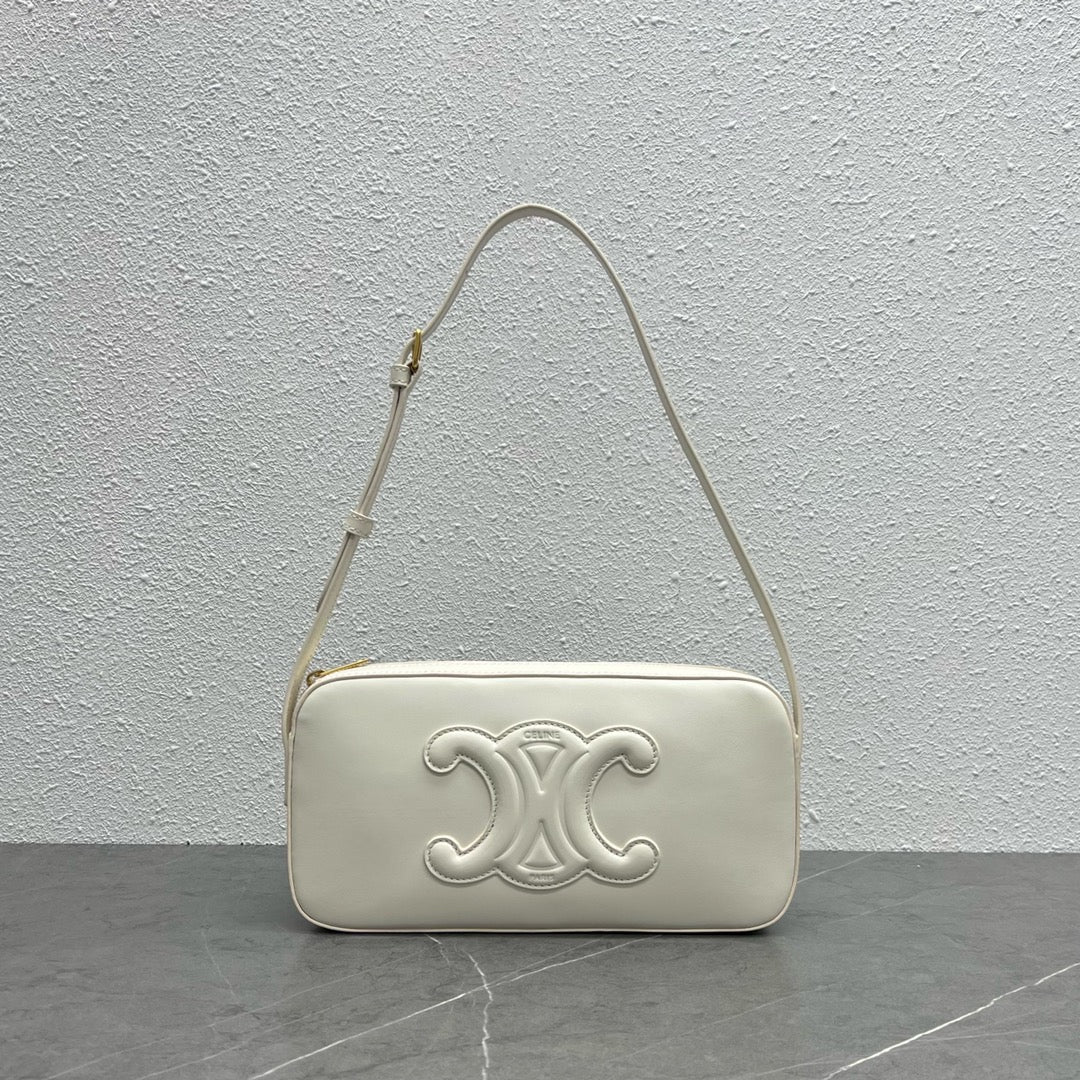 Top Quality Camera Shoulder Bag Cuir Triomphe White
