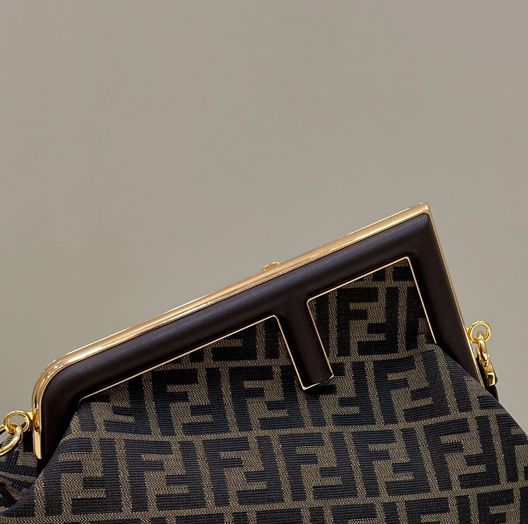 Fendi Top QualityTop Quality Top QualityTop Canvas Brown Small FF Crossbody Bag