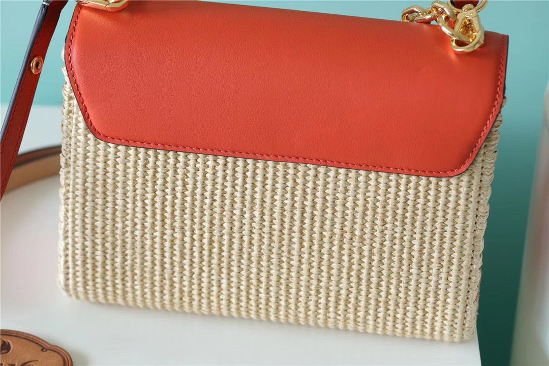 Top Quality Twist Mm Caramel For Women Raffia Crossbody Bag