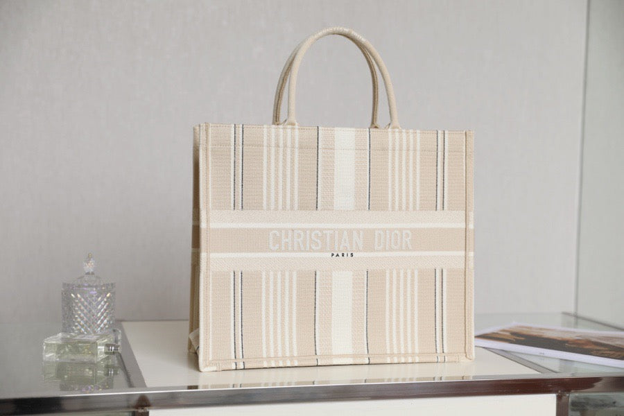 Book Cd Cream Large Book Tote Bag