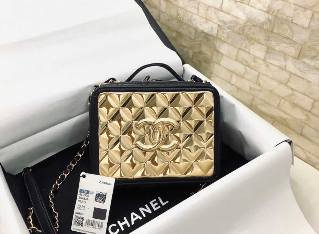 Chlvanity Case With Metal For Women Handbags Black Gold Crossbody Bag
