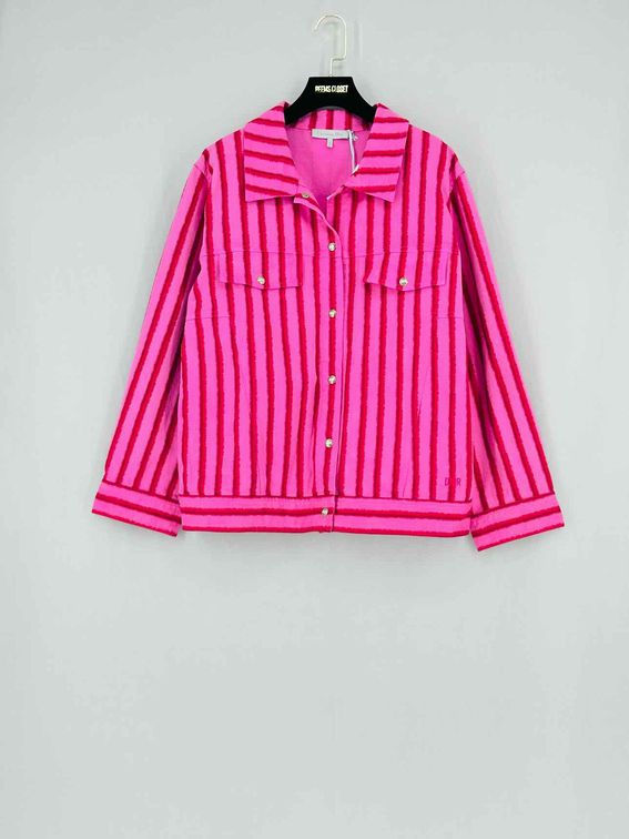 Dior & Striped Denim Red Pink Handbag