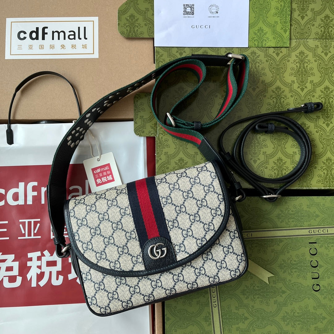 gg Ophidia gg , ’s Black Beige Small Shoulder Bag