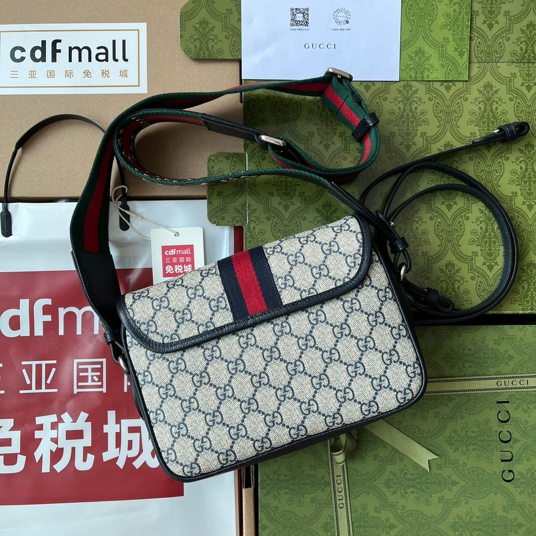 gg Ophidia gg , ’s Black Beige Small Shoulder Bag