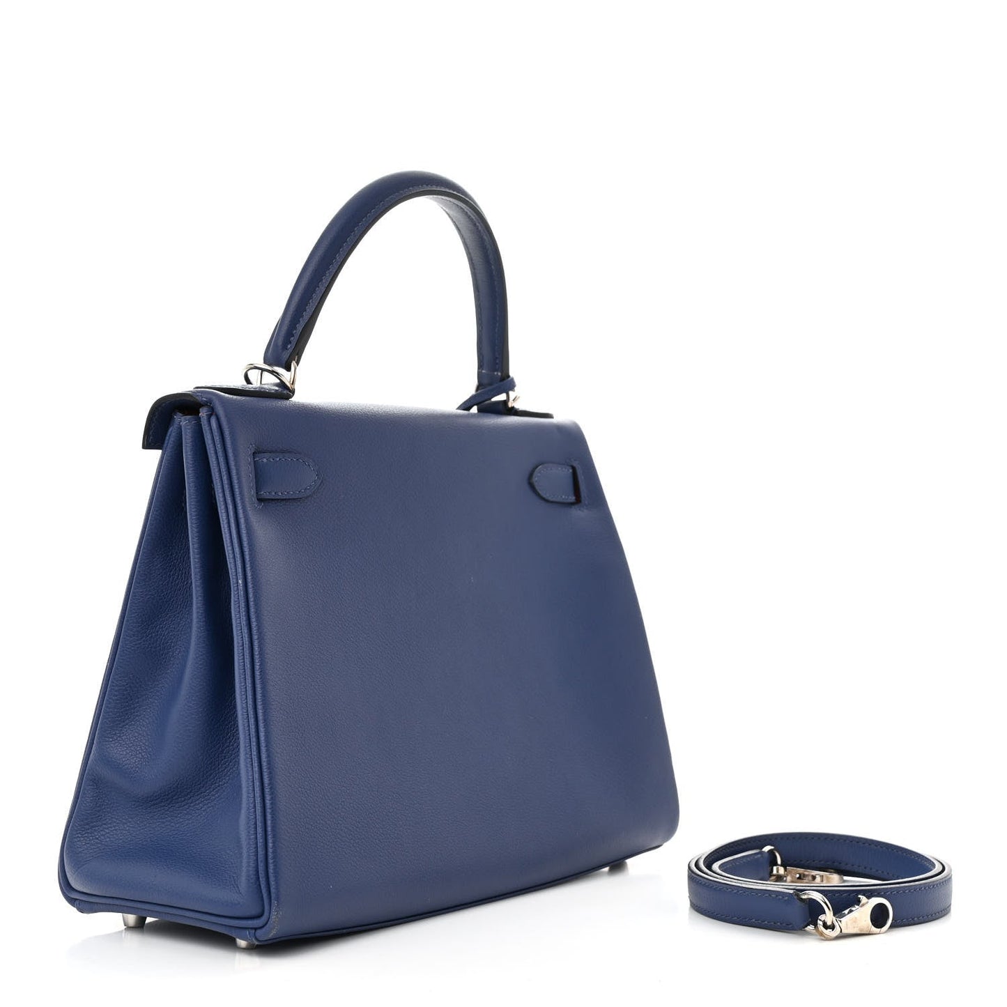 Hermes Evercolor Verso Kelly Retourne Bleu Brighton Capucine Handbag Travel Bag
