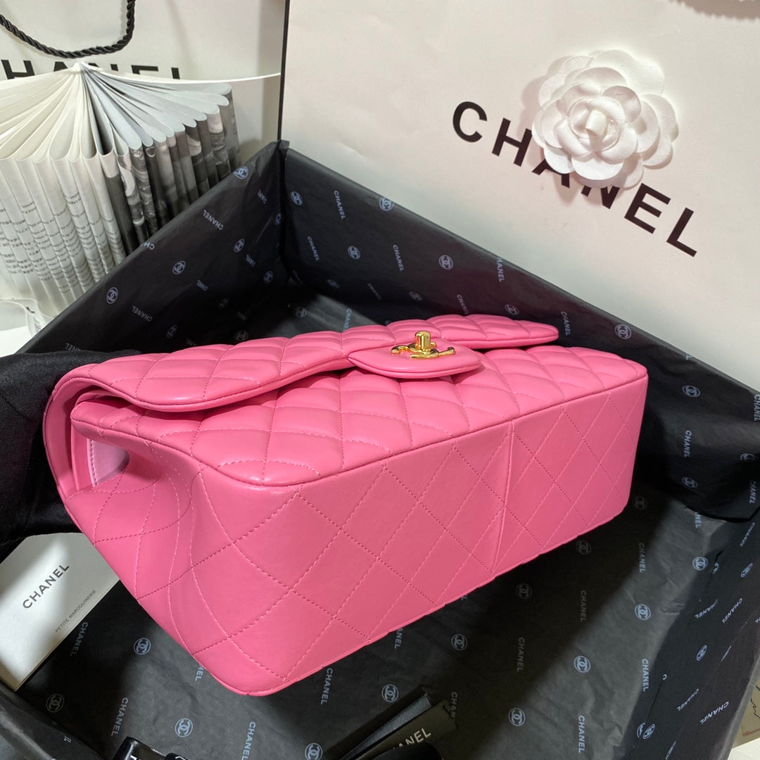 Chllarge Classic Handbag Hardware Pinike For Women Gold Shoulder Bag