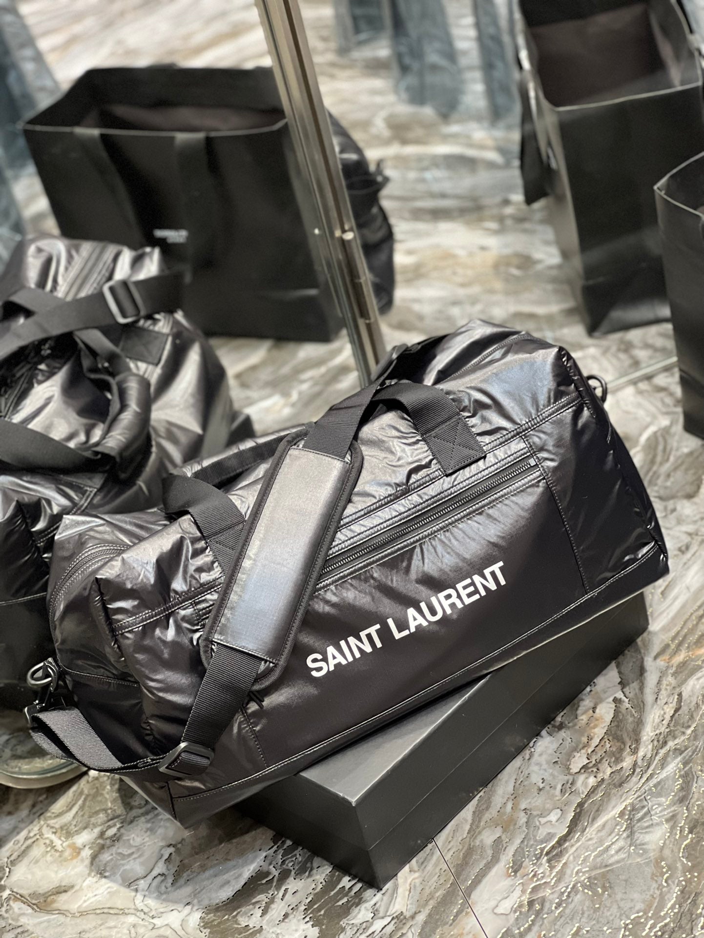 YSL Saint Laurent Nuxx Duffle , ’s 19in Black Travel Bag