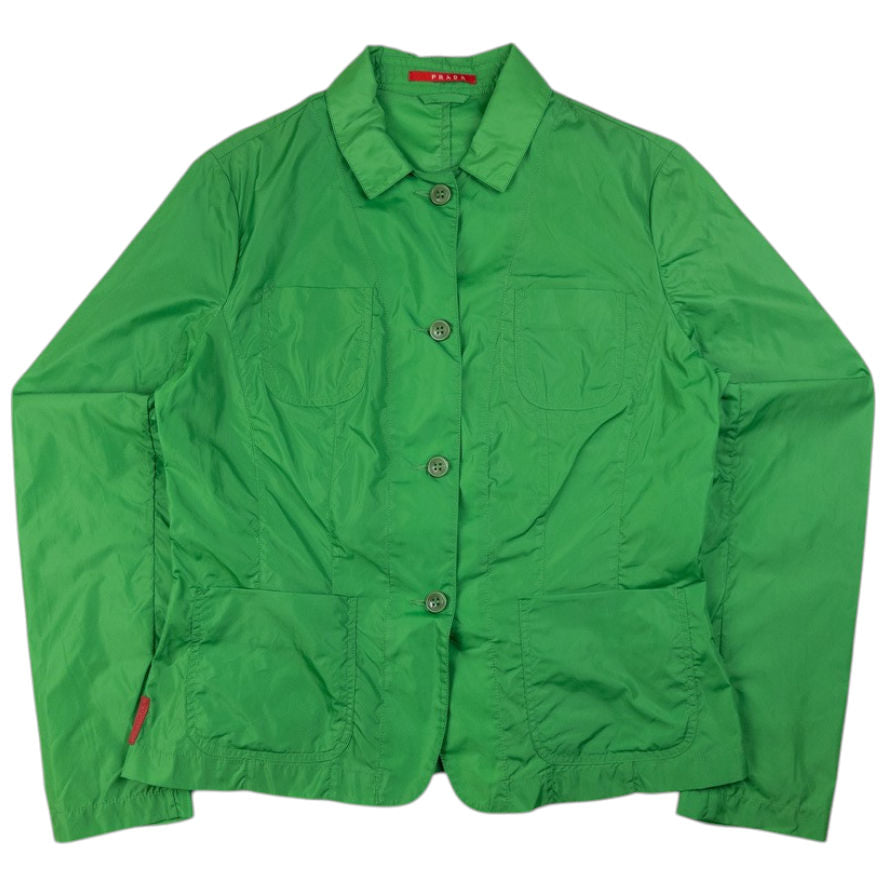 Prada Handbag Sport Lightweight Button Up Jacket Womens Green