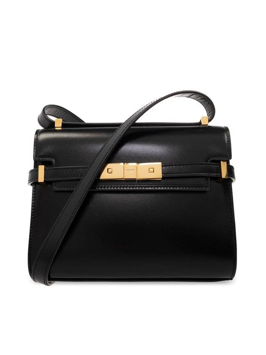 YSL Saint Laurent Saint Laurent Trending Manhattan Mini Embossed Tone Leather Black Travel Bag