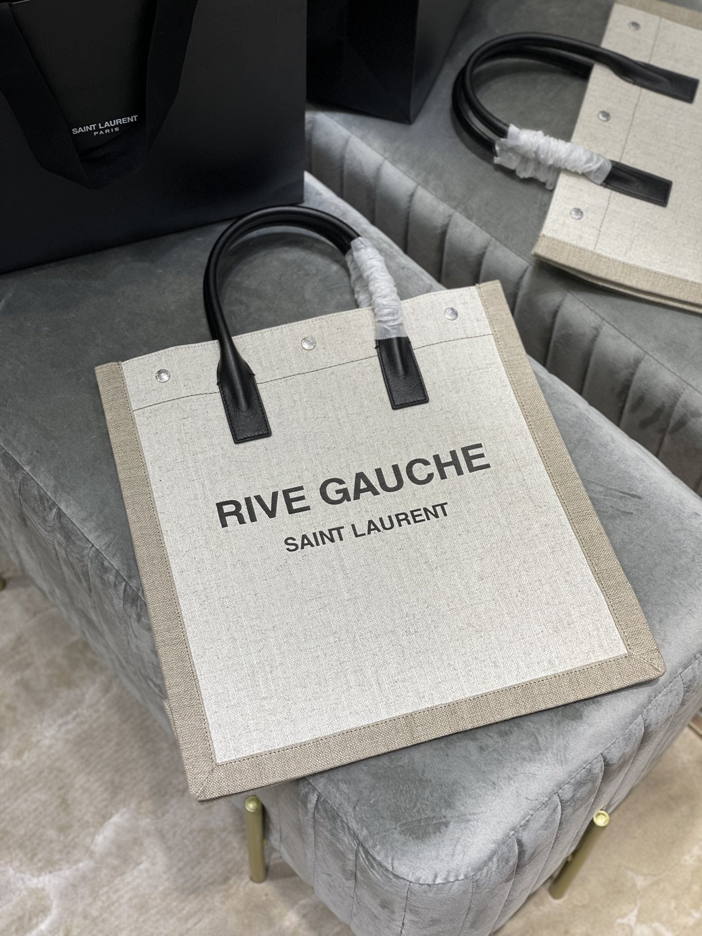 YSL Saint Laurent Rive Gauche North South Printed Tote Bag 5