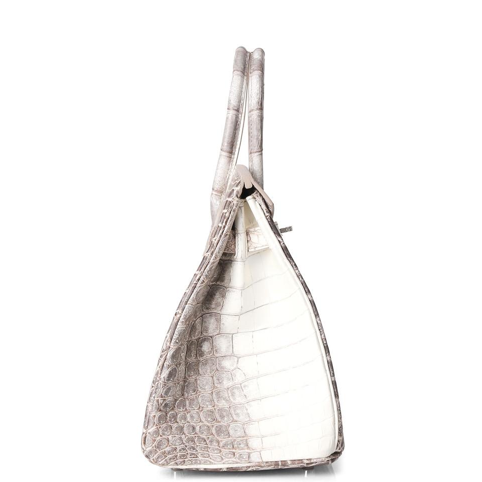 Hermes Birkin Himalaya Niloticus Crocodile Diamond Encrusted Hardware Travel Bag